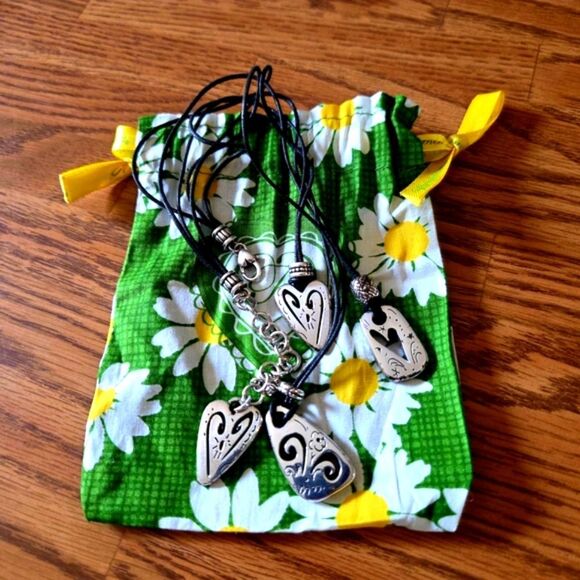 BRIGHTON "Brazilian Hearts" Black, Silver Hearts Necklace STATEMENT MAKING! - Picture 6 of 11